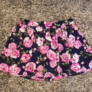 Girly floral shirt with built in shorts